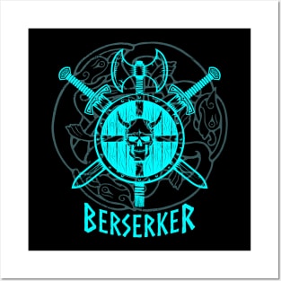 Berserker Wiking Aqua Posters and Art